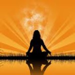 meditation in golden light