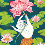 lotus flower and hand